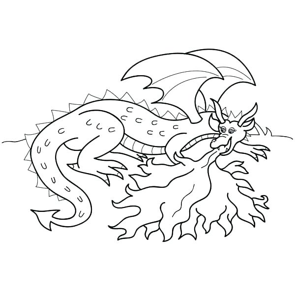 600x600 Fire Dragon Coloring Pages Fire Breathing Dragon Coloring Page