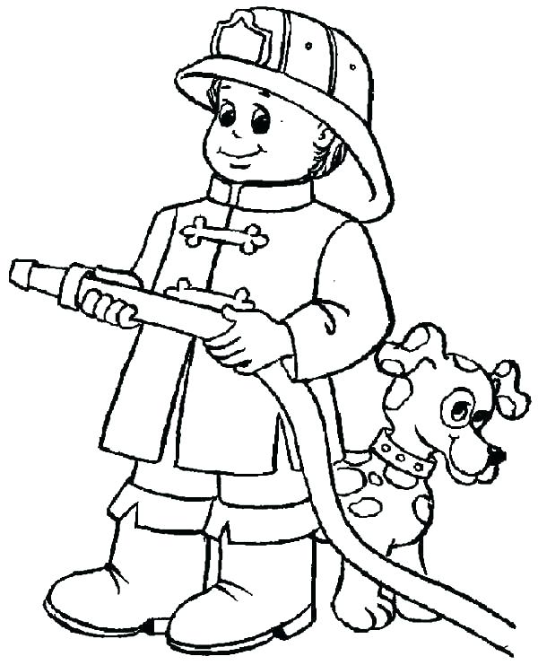 600x741 Fireman Coloring Pages Coloring Page Firefighter Coloring Page