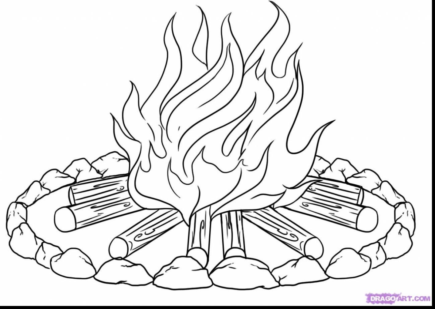 1417x1009 Fire Coloring Pages Page Impressive Flames With Best