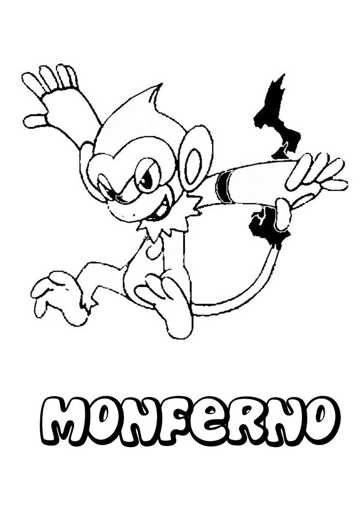 749x1060 Monferno Pokemon Coloring Page More Fire Pokemon Coloring Sheets