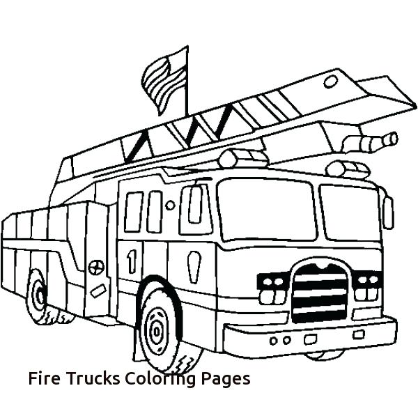 600x600 Firetruck Coloring Pages Fire Truck With Firefighter Coloring Page