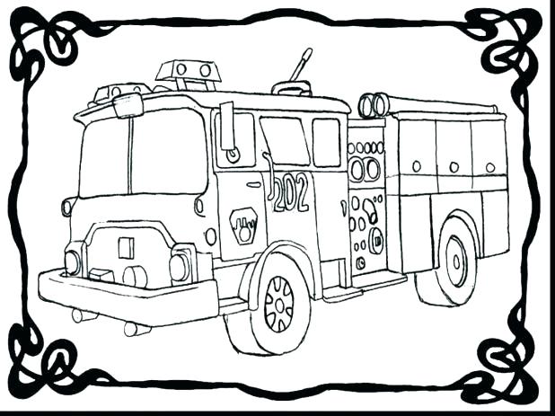 618x463 Fire Truck Line Drawing At Free For Personal Use Free Fire Truck