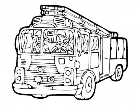 550x412 Printable Big Fire Truck Coloring Pages Fireman Birthday