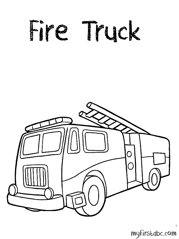 718x958 Fire Truck Coloring Page