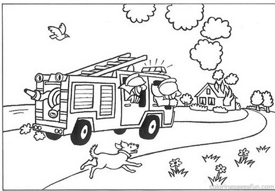 1152x800 Coloring Pictures Fire House Safety Page General Sheets Book