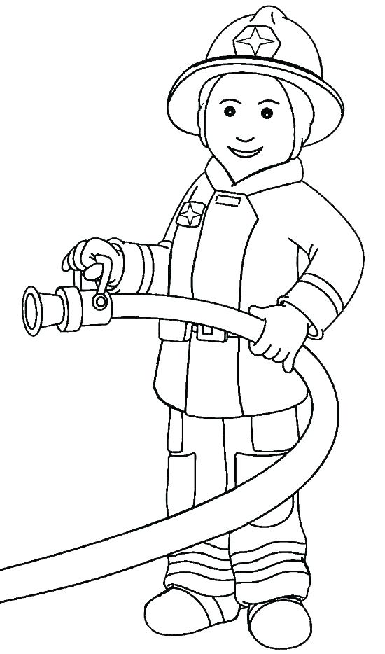 550x934 Firefighter Hat Coloring Page