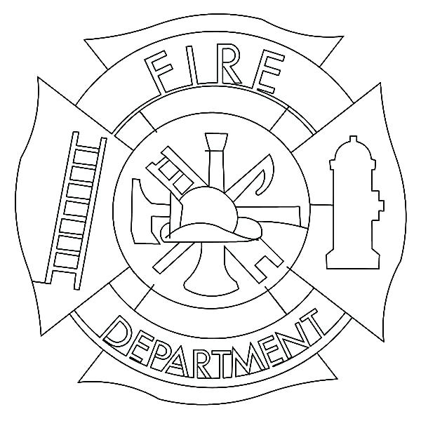 600x600 Fire Fighter Coloring Pages Fireman Hat Coloring Page Cross Fire