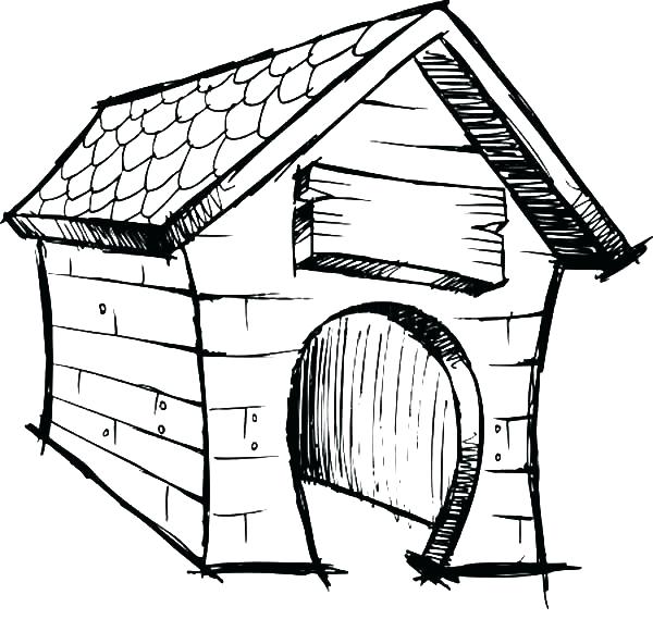 600x592 Dog Coloring Pages For Kids Dog House Coloring Page Coloring Page