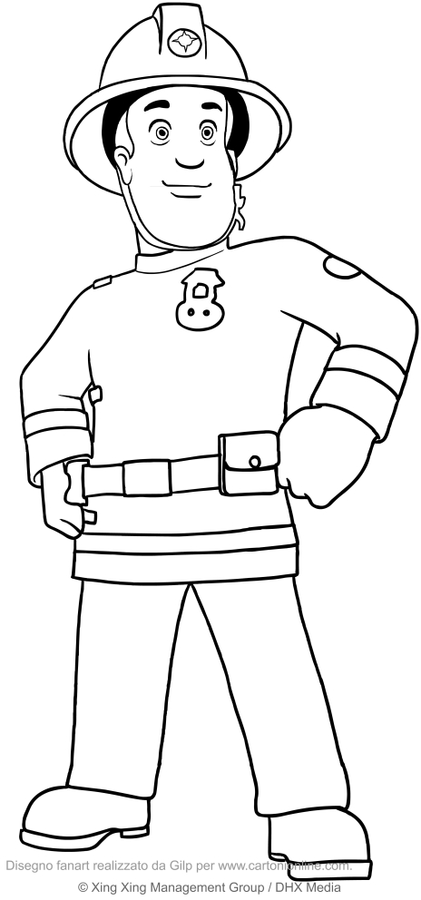 464x992 Fireman Sam Coloring Pages