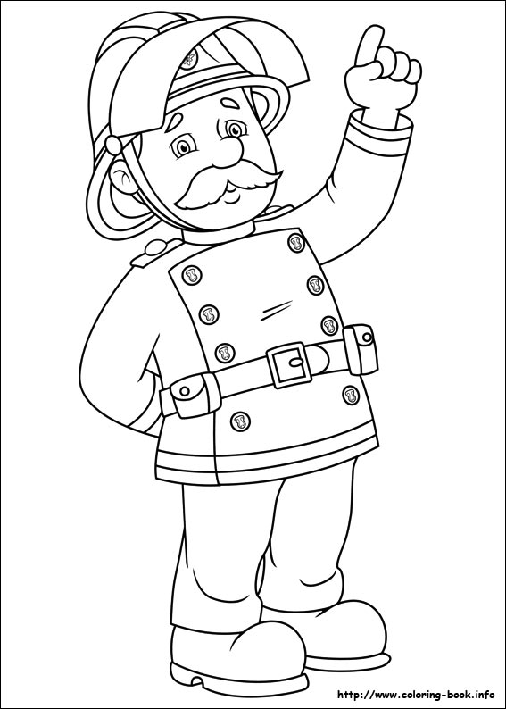 567x794 Fireman Sam Coloring Picture