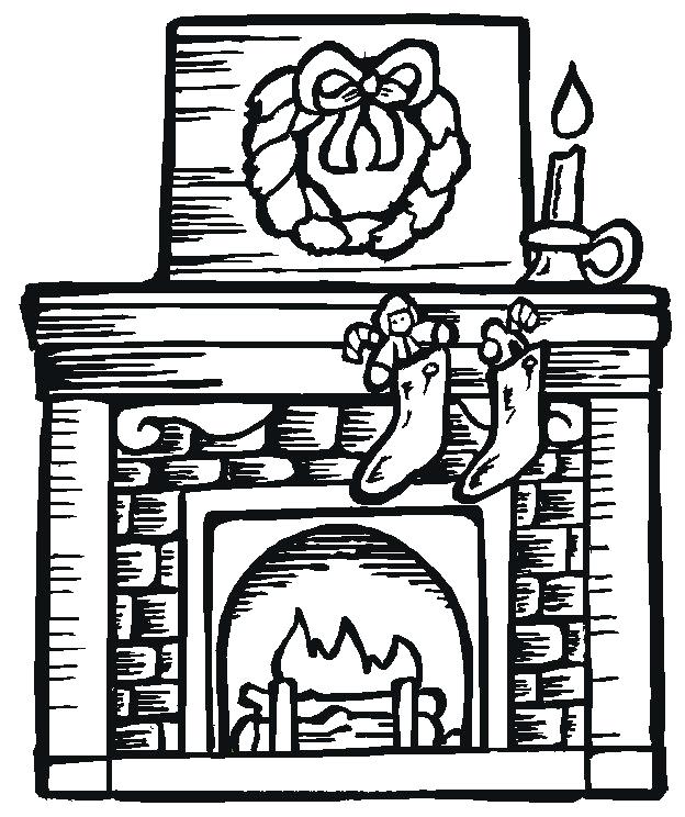 624x744 Fireplace Clipart Black And White Drawn Fireplace Coloring Page
