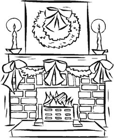 236x288 Christmas Fireplace Coloring Pages
