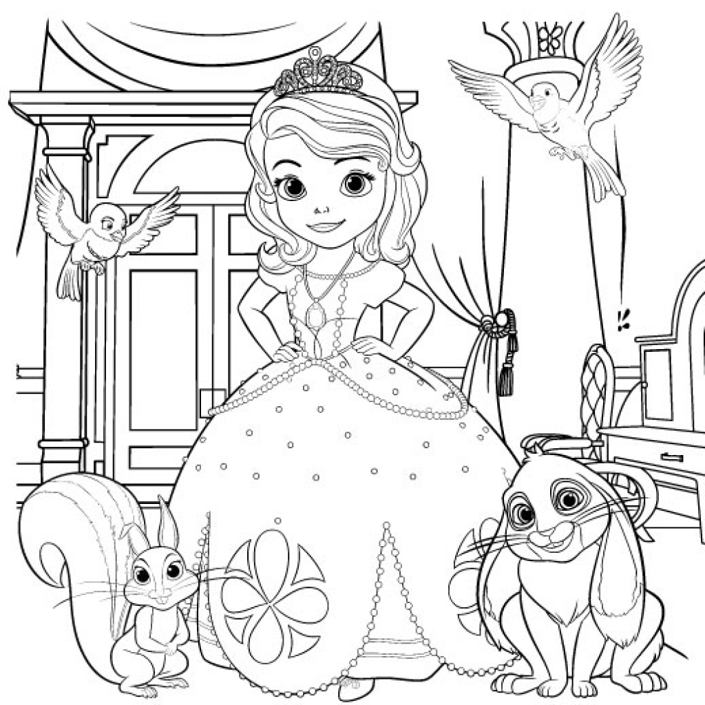1024x1024 Joyous Sofia The First Coloring Pages To Print Regarding Warm Cool