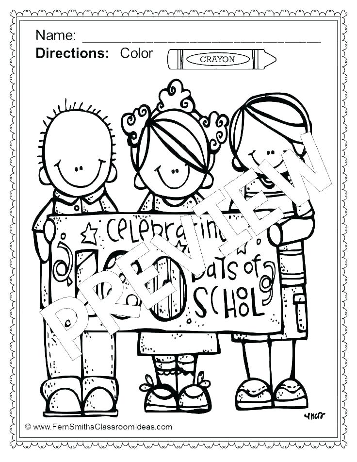 736x952 First Day Of Preschool Coloring Pages