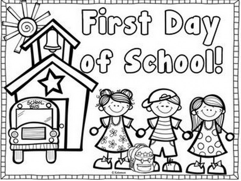 800x600 Simple First Day Of Preschool Coloring Pages School Sheet