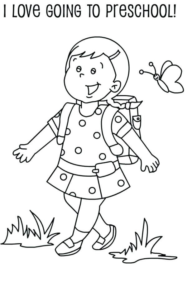 600x905 First Day Of Kindergarten Coloring Page Kindergarten Coloring