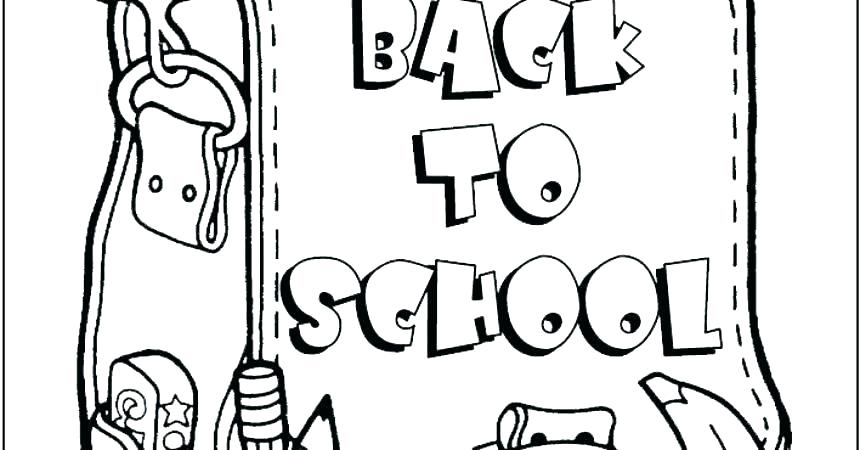 860x450 First Day Of School Coloring Coloring Pages Books A Pile Of School