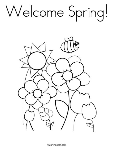 468x605 Welcome Spring Coloring Page