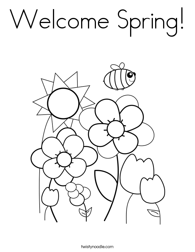 685x886 Welcome Spring Coloring Page