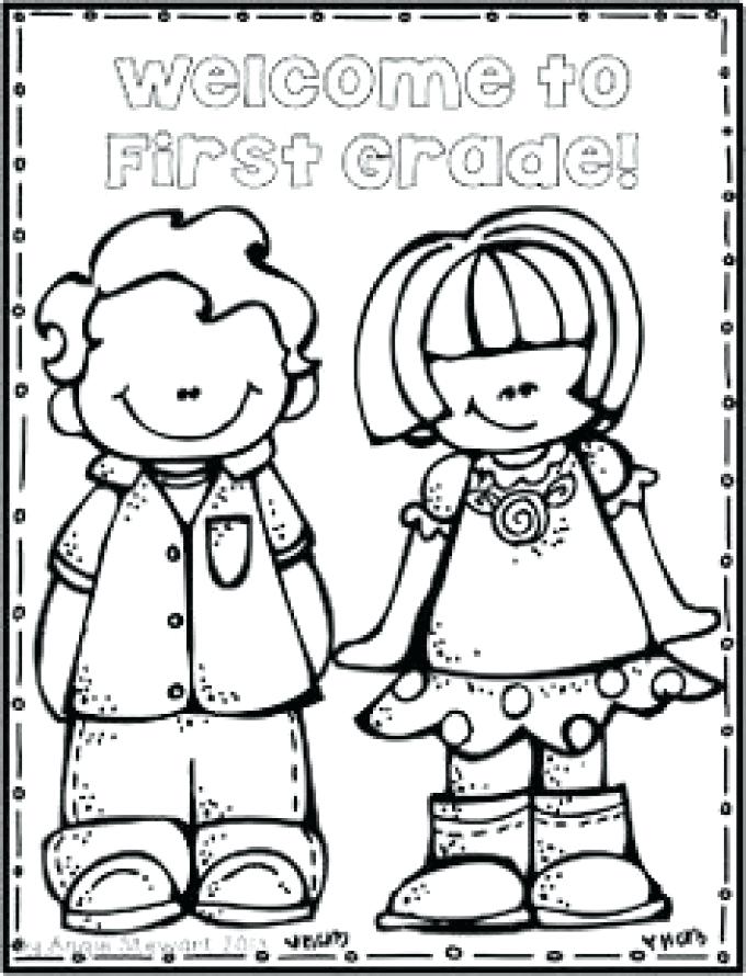 680x890 Welcome To First Grade Coloring Page Printable In Amusing Image