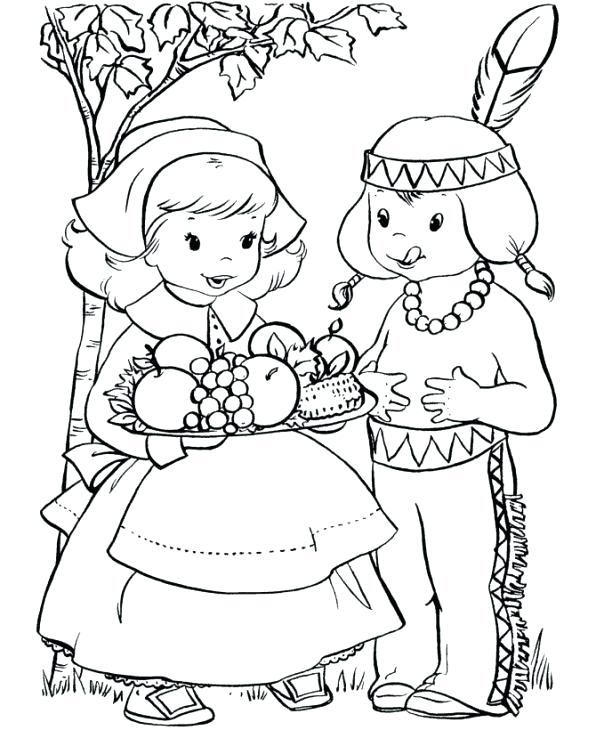 596x730 First Thanksgiving Feast Coloring Pages Pies