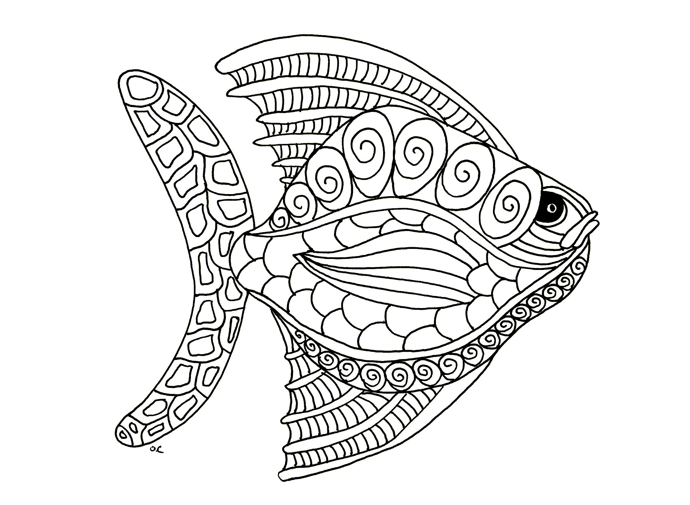 2392x1751 Fish Zentangle Step