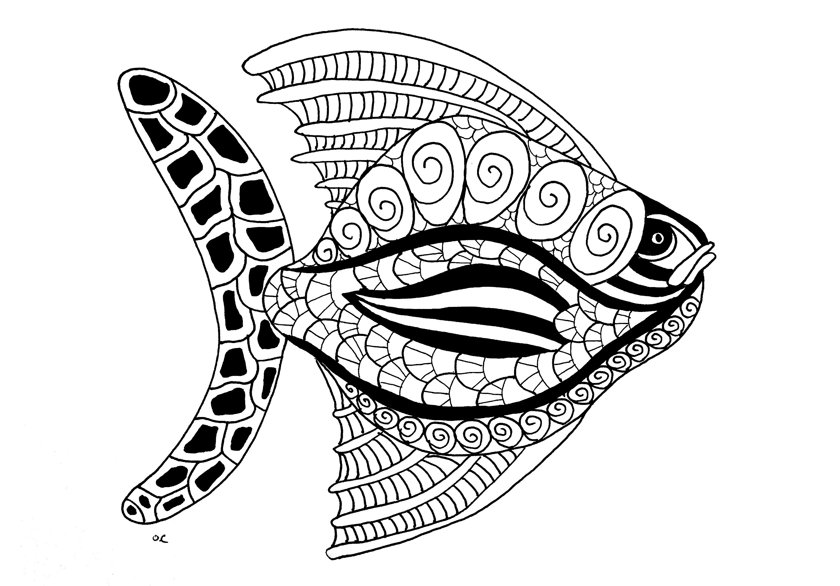 2840x1980 Fish Zentangle Step