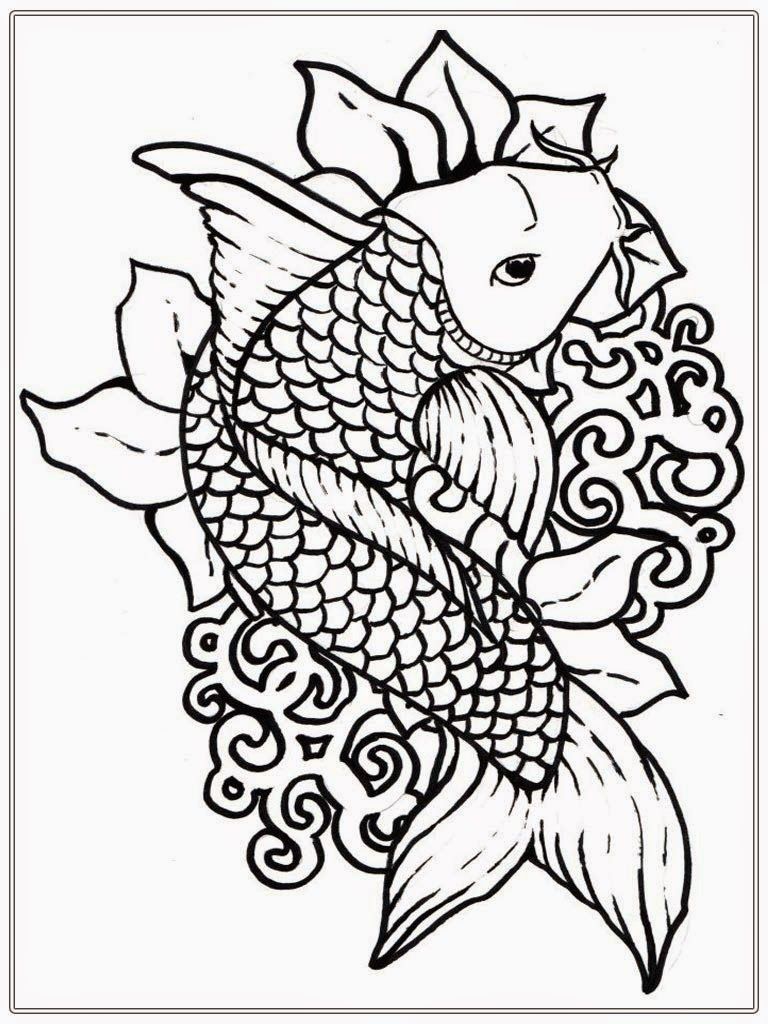 768x1024 Incredible Koi Fish Coloring Pages For Coloringstar Pics Of Adult