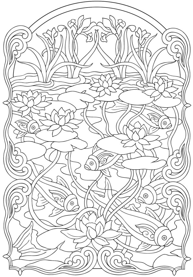 650x932 Art Fish, Adult Coloring