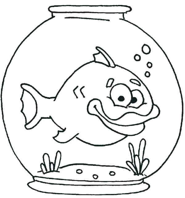 600x640 Empty Fish Bowl Coloring Page Impressive Design Tetra Animal