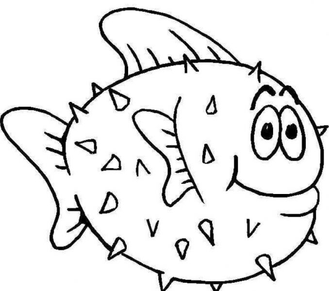 678x600 Fish Coloring Pages For Kids Fish Coloring Pages Puffer Fish