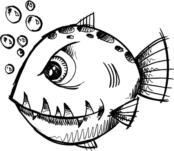 600x521 Monster Fish Coloring Pages Color Luna