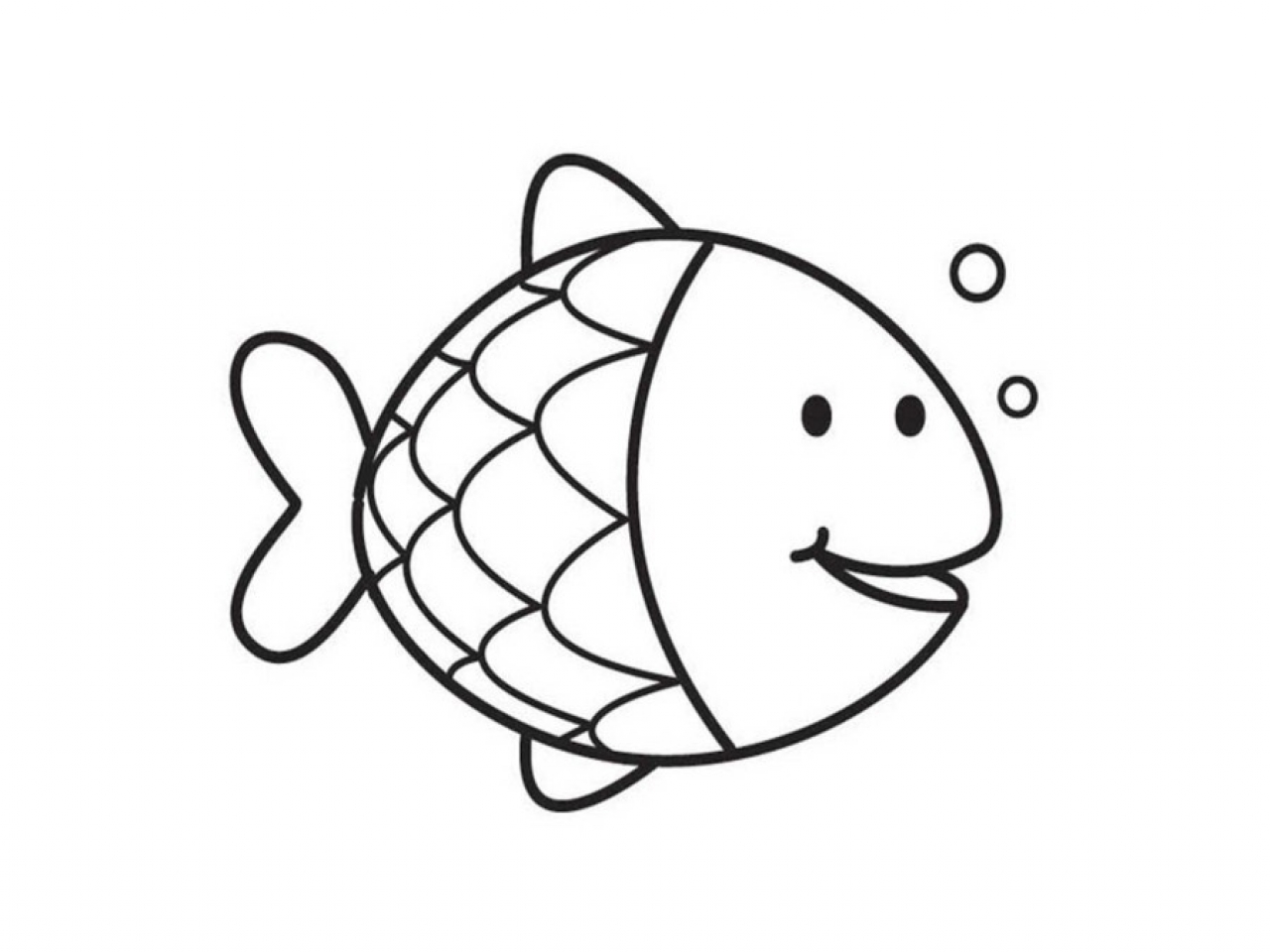 1280x960 Rainbow Fish Coloring Page Preschool In Sweet