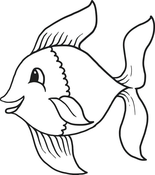 619x700 Cartoon Fish Pictures To Print Fish Coloring Pages Free Printable