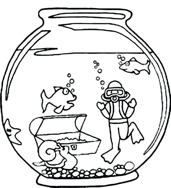 600x662 Coloring Page Fish Outline Coloring Page Fish Bowl