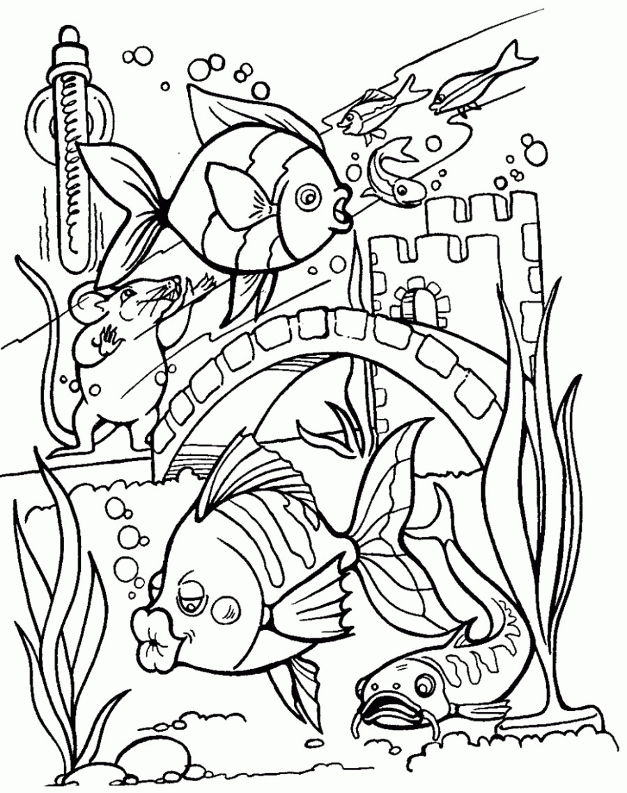 Copic Coloring Tutorials Fish Tank Coloring Pages