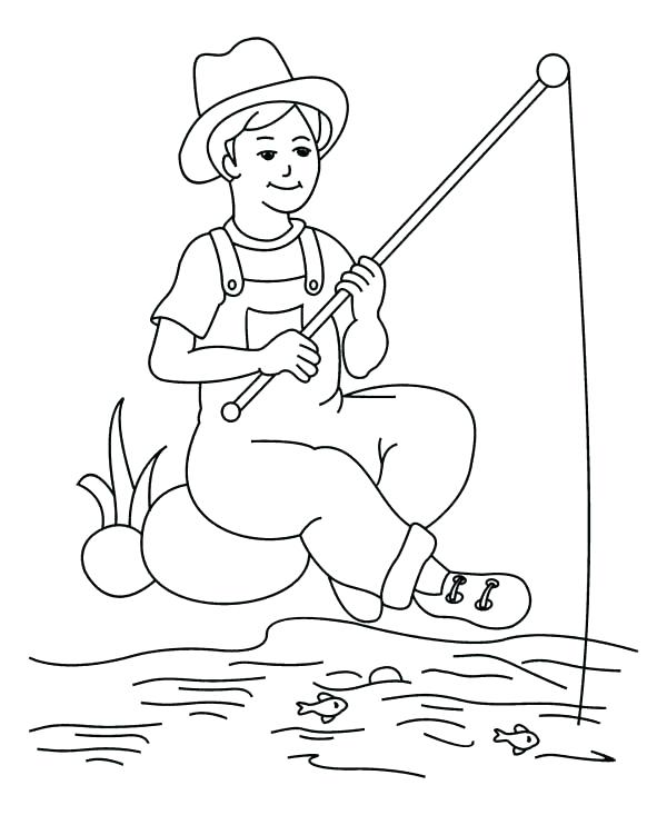 600x733 Fisherman Coloring Pages Shark Near Fishing Boat Jesus