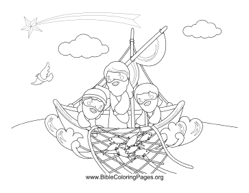 363x281 Jesus With Fishermen Coloring Page
