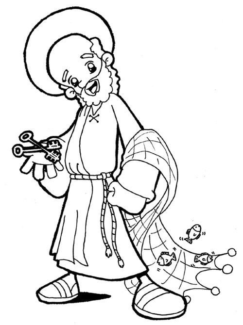 500x670 Saint Peter Catholic Coloring Page Keys To The Kingdom