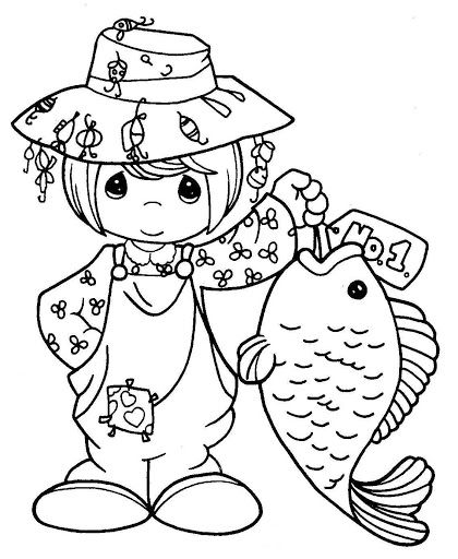 420x512 Fisherman Coloring Pages Pintar