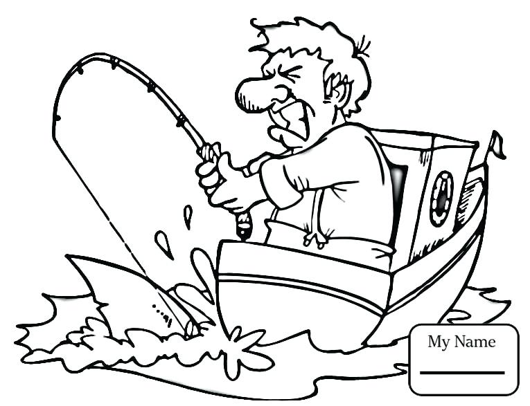 765x587 Fishing Boat Coloring Pages Activities Cartoon Fisherman Free