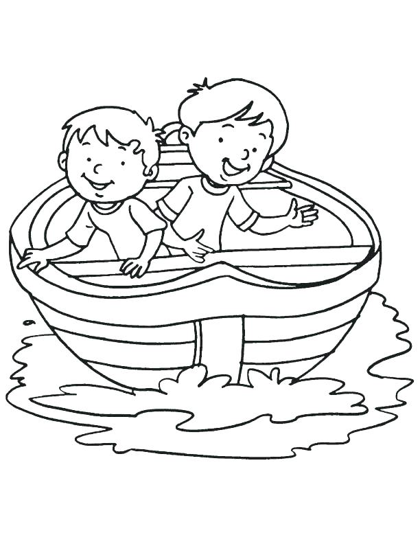 612x792 Fishing Boat Coloring Pages Boat Coloring Page Two Boy In A Boat