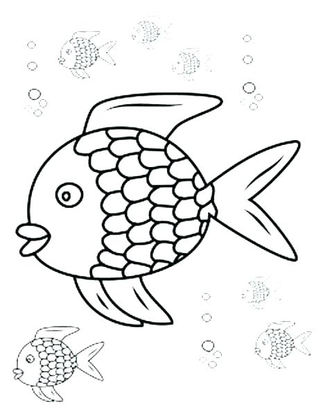 463x600 Coloring Pages Of Fish Fish Outline Coloring Page Rainbow Fish