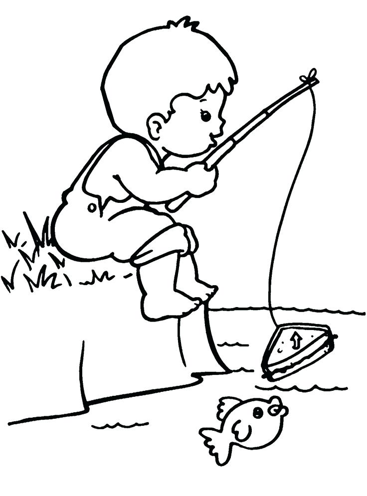 736x995 Fishing Pole Coloring Page