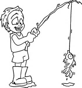 281x300 Fishing Pole Coloring Pages Catching Fish With Fishing Pole
