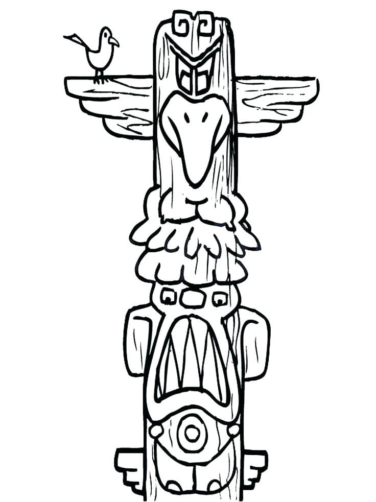 736x983 Hawaiian Totem Pole Coloring Pages Kids Coloring Fishing Pole