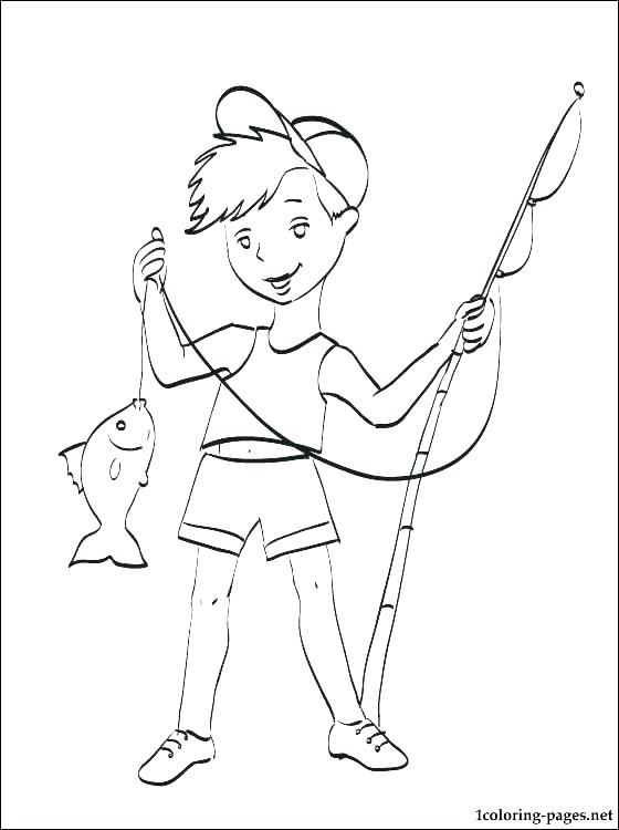 560x750 Fishing Coloring Pages