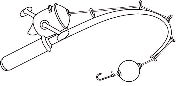 600x294 Fishing Pole Coloring Page