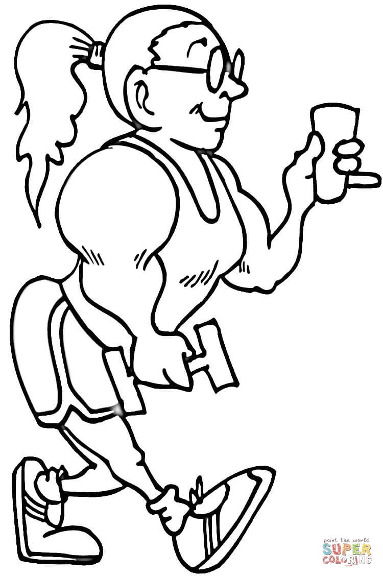 750x1130 Big Muscles Lady Coloring Page Free Printable Coloring Pages