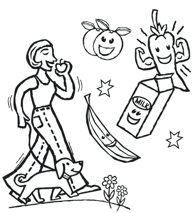 650x716 Fitness Coloring Pages Download Food Physical Sheets Coloring